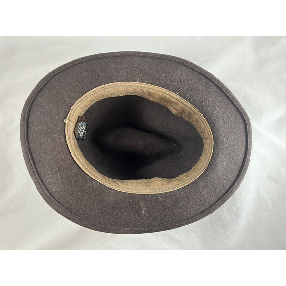 All Wool Fedora Hat Tagged Size Large Brown - Picture 5 of 7